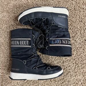 Moon Boot Kids Black and White Snow Boots